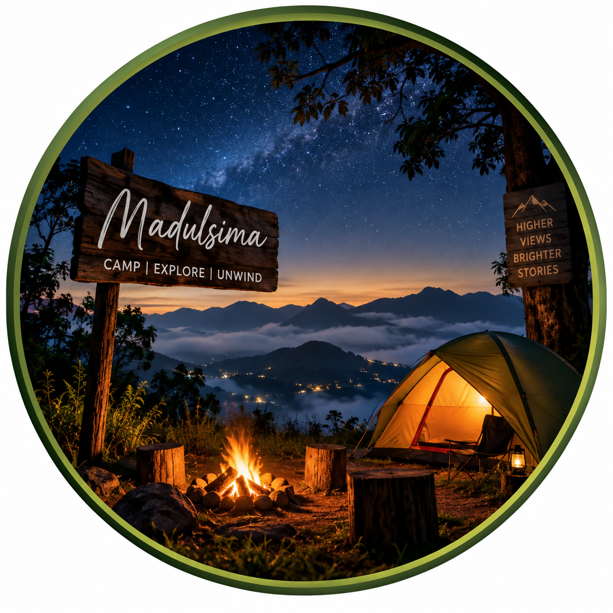 Night camping under the mountain skies of Madulsima